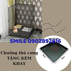 [FREESHIP] MẪU CHUỒNG, LỒNG LẮP GHÉP LƯỚI THÉP DÀNH CHO THÚ CƯNG CHÓ MÈO (TẶNG KÈM KHAY ĐEN)