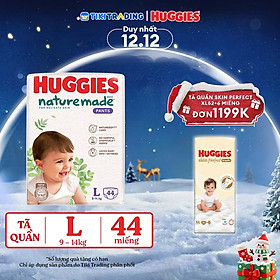 Tã/bỉm quần Huggies Naturemade M58/L44/XL38/XXL26