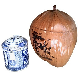 Mua Vỏ Ủ Bình Trà Trái Dừa Hoa Văn Lồng Chữ Hiếu - Bình Trà 500 - 1000ml