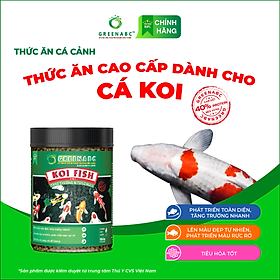 Thức ăn Cá Koi GREENABC - Koi Fish – Hàm lượng protein 40% giúp tăng size, tăng màu, tiêu hóa tốt, tăng đề kháng – Hộp 950g