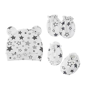 Set mũ, bao tay, bao chân cao cấp cho bé sơ sinh từ 0 - 6 tháng tuổi