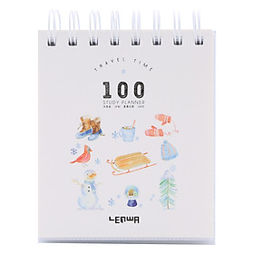 Sổ Kế Hoạch Lò Xo 100 Ngày - 100 Days Daily Planner Notebooks - Mùa Đông (10.6 x 12.4 cm)