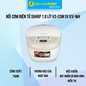 Nồi cơm điện tử Sharp 1.8 lít KS-COM191EV-WH - Hàng Chính Hãng