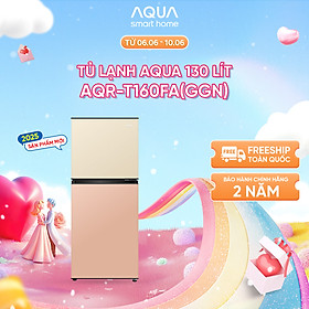 Mua  SẢN PHẨM MỚI 2025  Tủ lạnh AQUA 130 lít ngăn đá trên AQR-T160FA(GGN) - Màu Be hồng - Freeship toàn quốc - Bảo hành 2 năm - Hàng chính hãng