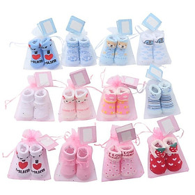 Set 2 ĐÔI TẤT đựng túi lưới cao cấp cho bé từ 0-4 tháng. tất vớ sơ sinh cho bé