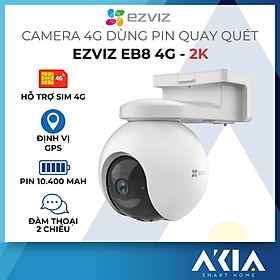 Camera 4G dùng pin Ezviz EB8 - Camera quay quét ngoài trời, độ phân giải 2K , định vị GPS , đàm thoại 2 chiều , có màu ban đêm - Hàng chính hãng
