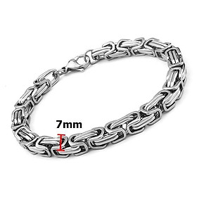 Lắc tay nam titan thép không gỉ cao cấp đẹp sang trọng inox ziczac vuông trangsucpt 7mm PTLTNA86