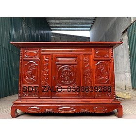Mua tủ thờ gỗ nhãn đục tam đa màu cánh gián giá thật