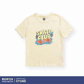 Áo thun cộc tay cho bé trai Bigfox Miss Meow size đại mùa hè vải cotton mềm cỡ trẻ em 3-11 tuổi 35kg