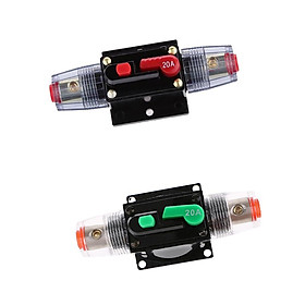 2 Pieces 20A Car Audio Circuit Breaker Fuse Holder Manual Reset Switch