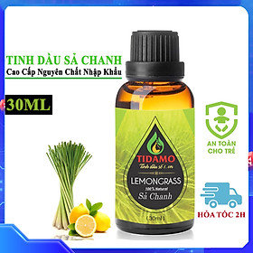 Tinh Dầu Sả Chanh Nguyên Chất Cao Cấp 30ML. Tinh Dầu Xông Phòng Sả Chanh TIDAMO Lemongrass Giúp Thanh Lọc Không Khí, Khử Mùi, Kháng Khuẩn, Đuổi Muỗi, Giải C