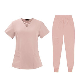 Women Scrubs Sets Thin Work Clothing for Cosmetology Pet Shop Operating Room - XL