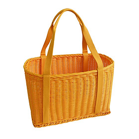 Woven Basket with Handles, Snack Bread Basket Organizer for Picnic Shopping Fruit Candy