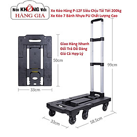 Xe kéo hàng P-12F, xe đẩy hàng chịu tải 200kg