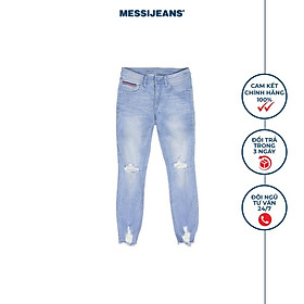 Quần jeans lửng nữ ống ôm màu nhạt MESSI SJW-656-18