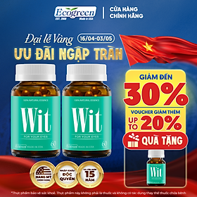 Combo 2 Hộp 60v - Viên Uống Bổ Mắt WIT Ecogreen Giảm Mỏi Mắt, Tăng Cường Thị Lực Mắt Cho Bé & Người Lớn