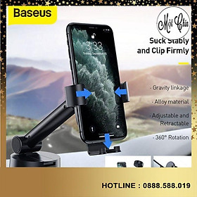 Bộ giá treo điện thoại dùng gắn kính hoặc táp lô trên xe hơi Baseus Simplism Gravity -Hàng Chính Hãng