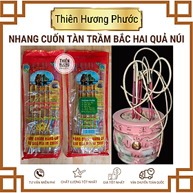 Mua Nhang trầm Bắc cuốn tàn Hai Quả Núi 40cm gói 10 thẻ 320 cây mùi thơm êm dịu ít khói