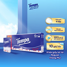 Khăn Giấy Tempo Regular (Lốc 10 gói) - Thương Hiệu Đức