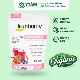 Bột hỗn hợp berry và hạt chia nguyên chất IRONBERRY thực phẩm thuần chay Không GMO, Không Gluten, Ăn kiêng Ko