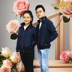 Áo khoác gió cách nhiệt GOKING có mũ, form unisex cho nam nữ. Ngoài vải dù, trong lót vải cào cách nhiệt. 3 túi to rộng. Chống nắng gió lạnh. - Xanh đen - XL