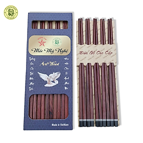 Mua Đũa Gỗ Cao Cấp - Đũa Gỗ Cẩm Lai Ghép Đầu Đen - Đồ Gỗ Nhà Bếp Thương Hiệu Trường Sơn (10 Đôi / Hộp)