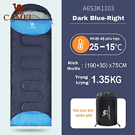 Túi ngủ du lịch dã ngoại ngủ trưa văn phòng CAMEL CROWN chất lượng cao (1.1KG & 1.35KG) Thích hợp trong 15 độ C đến 25 độ C - dark blue-right - 1.1kg