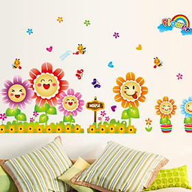 Decal dán tường cho bé Hoa mặt trời dễ thương ngộ nghĩnh AmyShop