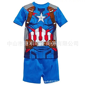 Bộ đồ bé trai 15-25kg thun cotton siêu anh hùng american captain