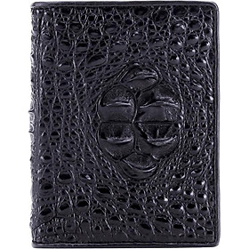 Ví Nam Da Cá Sấu Nguyên Con Kiểu Đứng Huy Hoàng HT2236 (12.5 x 10 cm) - Đen