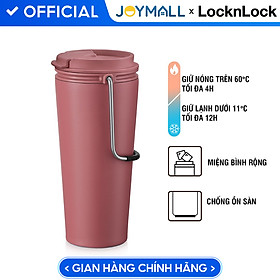 Mua Bình giữ nhiệt Lock&Lock Bucket Tumbler Nắp bật không ống hút - Màu hồng LHC4269DPIK 540ml - Hàng chính hãng thép không gỉ quai xách tiện lợi - JoyMall