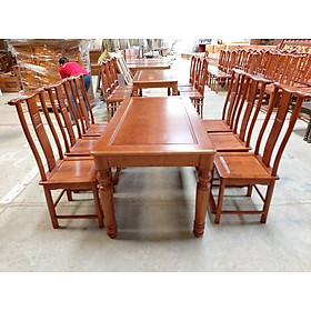 Bộ bàn ăn gỗ sồi nga 6 ghế chữ thọ bàn vuông