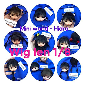 Wig len Tóc giả dành cho búp bê BJD Size 1 8, Baboliy, Amy handmade