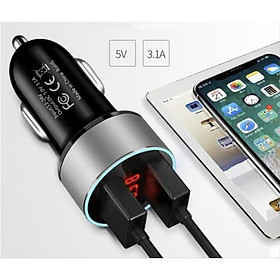 Mua Bộ sạc pin thông minh trên xe hơi QC 3.0 + 2.4A (Đen) - Gia dụng SG
