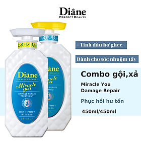 Combo gội xả phục hồi hư tổndành cho tóc nhuộm tẩy Diane Miracle You Damage Repair & Treatment 450ml*2