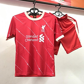 Mẫu quần áo đá banh thể thao thun lạnh Poly CLB Liverpool trẻ em đỏ red 2022
