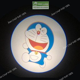 Đèn led chiếu hình (1 bộ), logo gắn cửa trang trí ô tô không dây, phụ kiện oto Tâm Luân