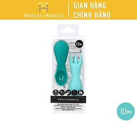 Hình ảnh Bộ thìa nĩa tập ăn silicon cho bé Palm Grasp Marcus & Marcus, từ 12 tháng