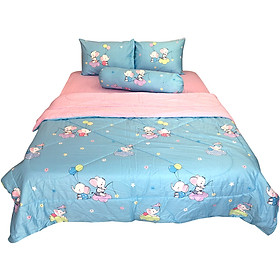 Bộ Drap không mền thương hiệu YOONA KOREA - TINY ELEPHANT