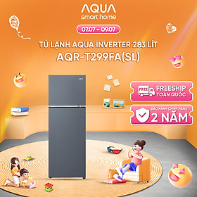 Mua Freeship toàn quốc - Tủ lạnh ngăn đông trên Aqua Twin Inverter 283L AQR-T299FA(SL) - Bảo hành 2 năm - Hàng chính hãng