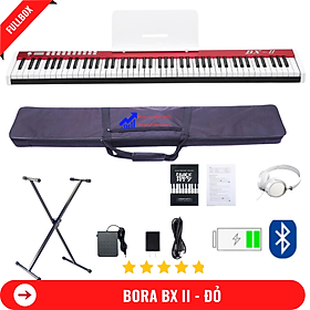 Mua Đàn Piano Điện Bora BX II Phím Sáng - 88 Phím Nặng Cảm Lực- Kết Nối Bluetooth + Khăn Phủ Đàn + Chân Đàn