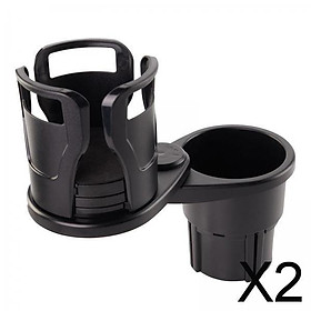 2xUniversal Car Cup Holder 2in1 Dual Adjustable Cup Mount Extender Organizer