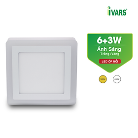 Mua Đèn LED Ốp Nổi 2 Màu Ánh Sáng Thương Hiệu IVARS - Công Suất 6+3W/12+4W/18+6W - Hàng chính hãng