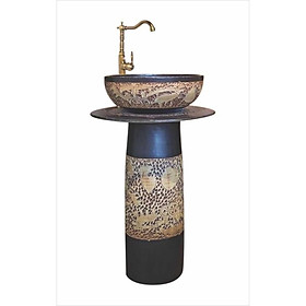 Chậu sứ mỹ thuật - lavabo nghệ thuật chân 