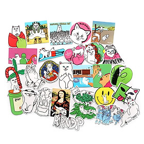Set 60 Sticker Mèo RIPNDIP hình dán có ép lụa