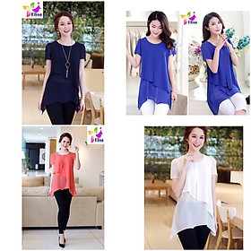Sơ mi chiffon hai lớp dáng dài cao cấp NL46