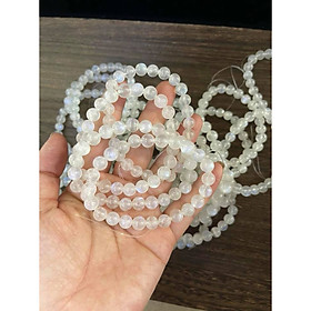 Vòng Tay Phong Thủy Đá Ánh Trăng hạt 8mm TRẮNG BÓNG ĐẸP Chất liệu 100% đá thiên nhiên màu trắng tinh xinh xắn Nữ mệnh Kim mệnh Thủy ạ