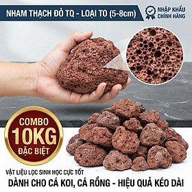 [Combo 10KG] Đá Nham Thạch Đỏ Trung Quốc Size Lớn - Lọc Nước Hồ Cá, Thủy Sinh Giá Rẻ - 5KG