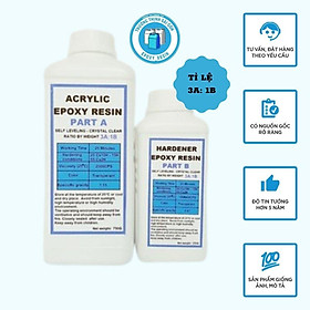 Mua Keo Epoxy Resin Trong Suốt E68AB Loại Cứng (1kg) Không Bọt Tỉ Lệ 3:1 AB - Trường Thịnh Sài Gòn