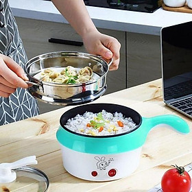 Nồi lẩu đa năng mini 2 tầng kèm khay hấp inox -NLHI